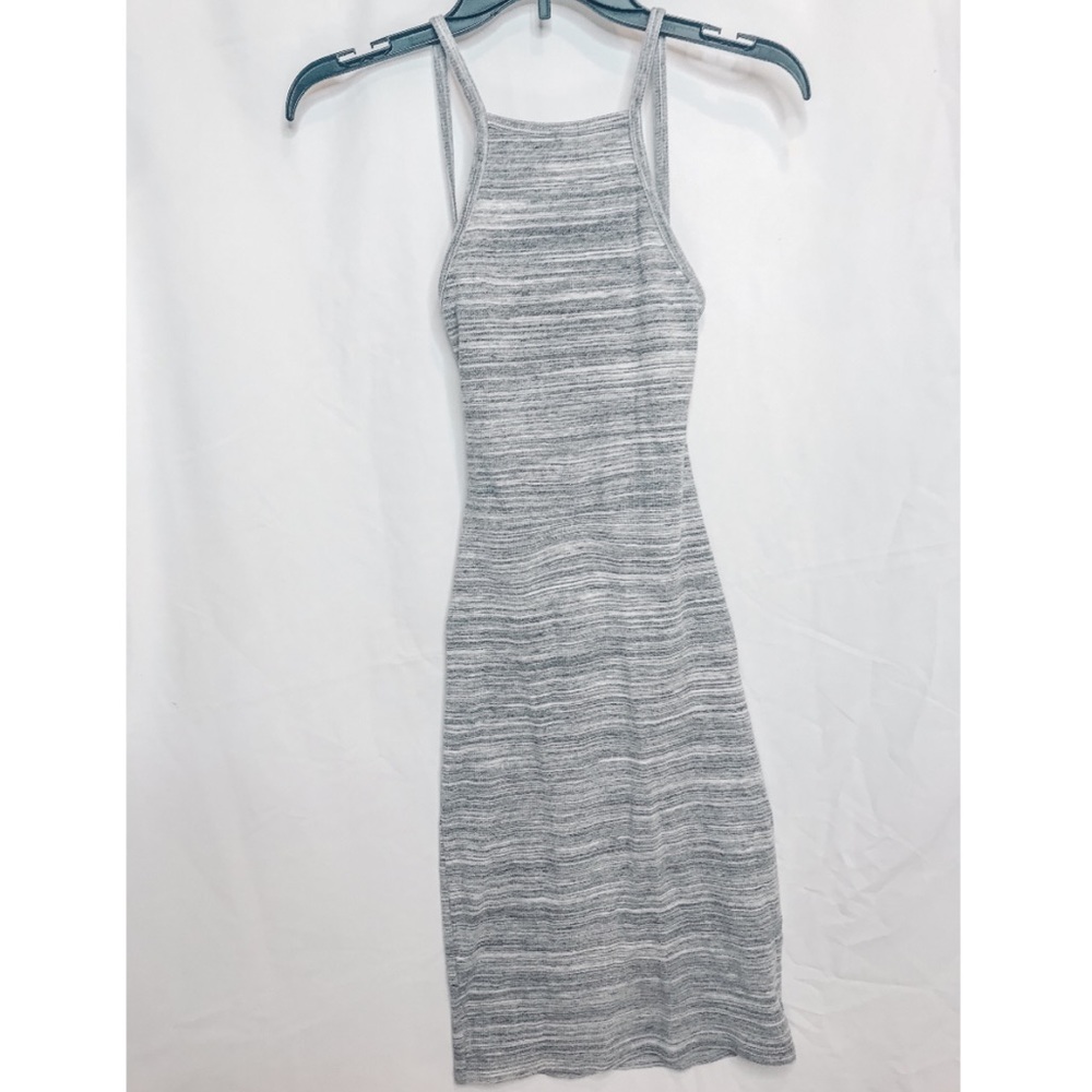 Striped racer backless midi dress